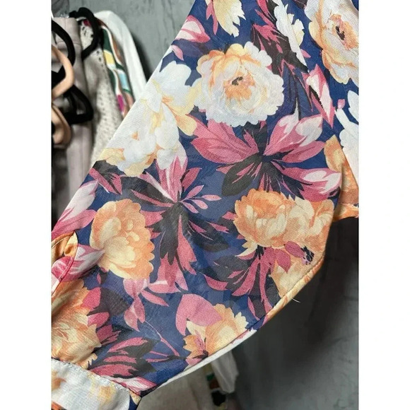 Womens Haani Floral Sheer Cocktail Maxi Dress Sz 1X‎ Cottagecore Peasant - Picture 4 of 6